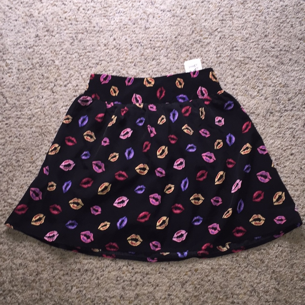NWT Lips Print Skirt